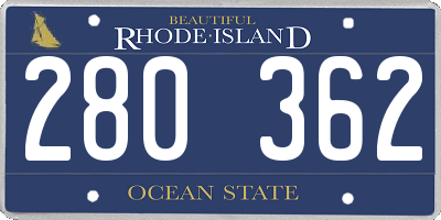 RI license plate 280362