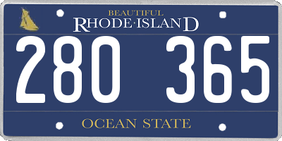 RI license plate 280365