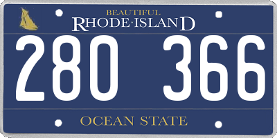 RI license plate 280366