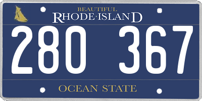 RI license plate 280367