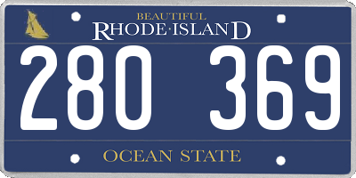 RI license plate 280369