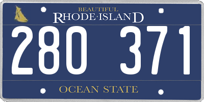 RI license plate 280371