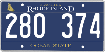RI license plate 280374