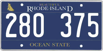 RI license plate 280375