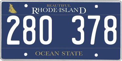 RI license plate 280378