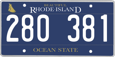 RI license plate 280381