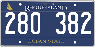 RI license plate 280382