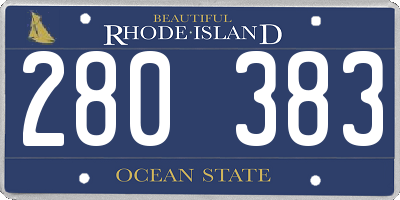 RI license plate 280383