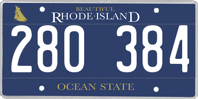 RI license plate 280384