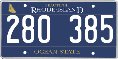RI license plate 280385