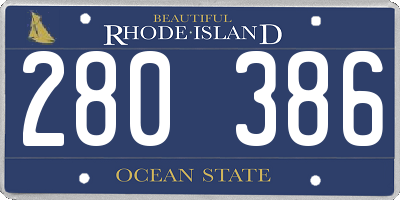 RI license plate 280386