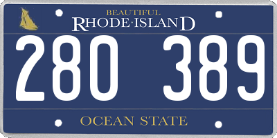 RI license plate 280389