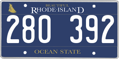RI license plate 280392
