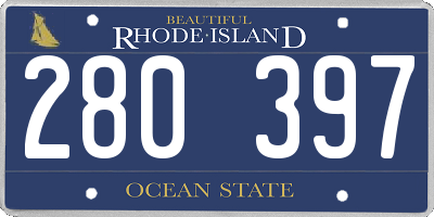 RI license plate 280397