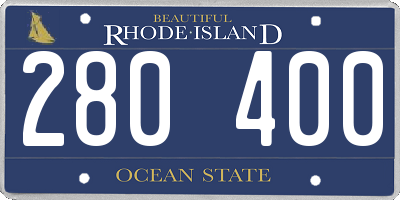 RI license plate 280400