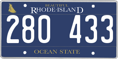 RI license plate 280433