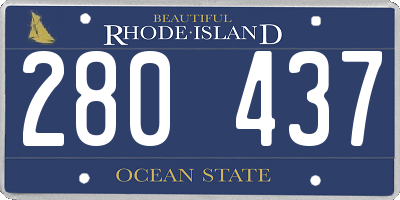 RI license plate 280437