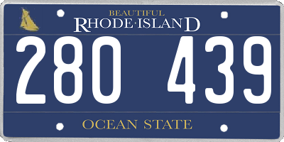 RI license plate 280439