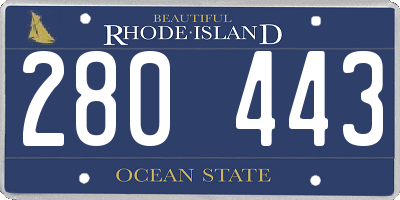 RI license plate 280443