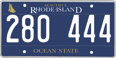 RI license plate 280444