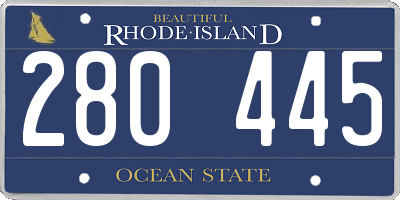 RI license plate 280445