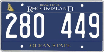 RI license plate 280449