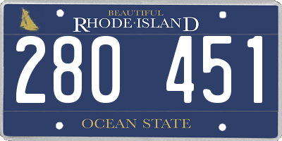 RI license plate 280451
