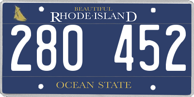RI license plate 280452