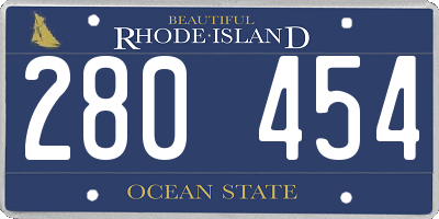 RI license plate 280454