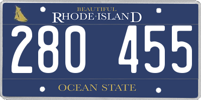 RI license plate 280455