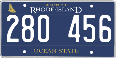 RI license plate 280456