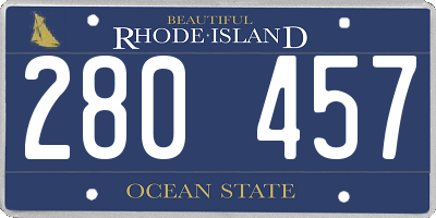 RI license plate 280457