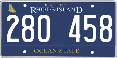 RI license plate 280458
