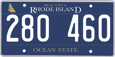 RI license plate 280460