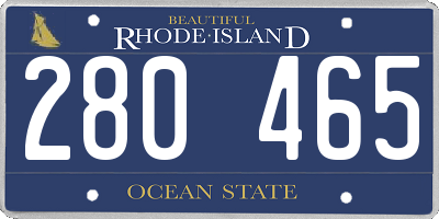 RI license plate 280465
