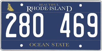RI license plate 280469