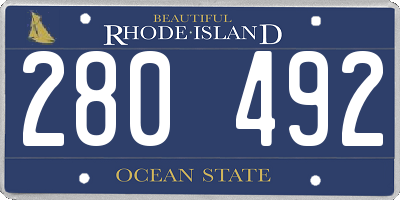 RI license plate 280492