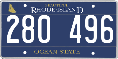 RI license plate 280496