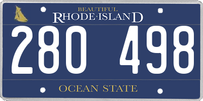 RI license plate 280498