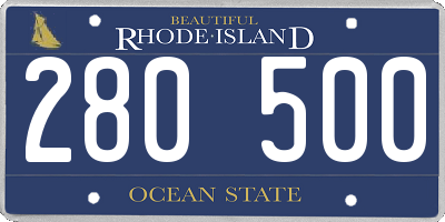 RI license plate 280500