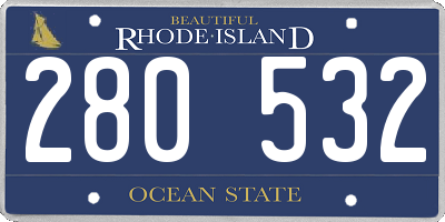 RI license plate 280532