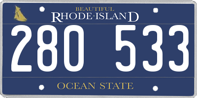 RI license plate 280533
