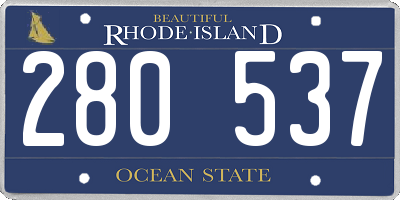 RI license plate 280537