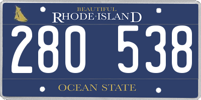 RI license plate 280538