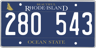 RI license plate 280543