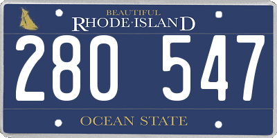RI license plate 280547