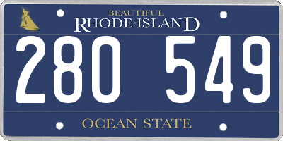 RI license plate 280549
