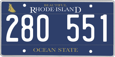 RI license plate 280551