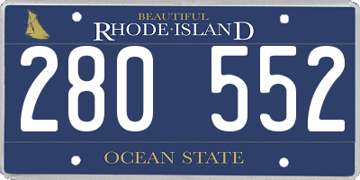 RI license plate 280552