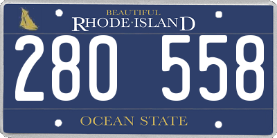 RI license plate 280558